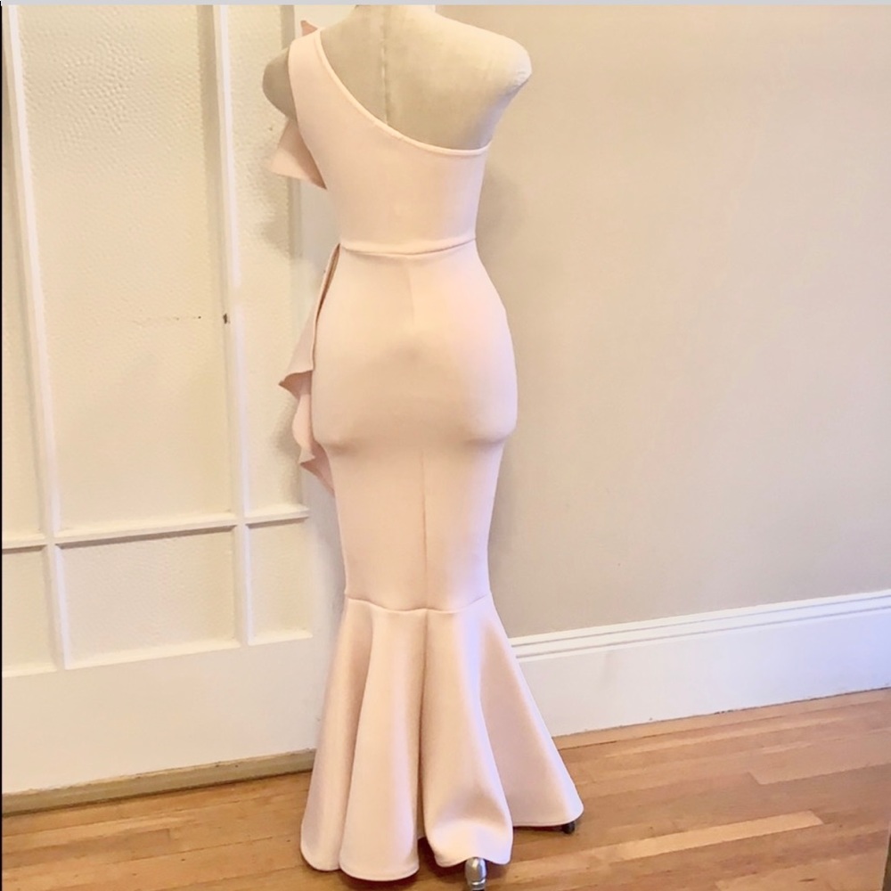 Lovely one shoulder scuba dress layered ruffles - Picture 2 of 2